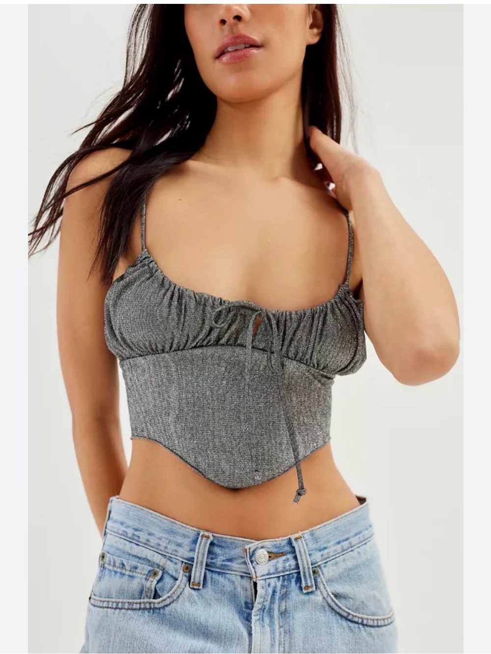 Urban Outfitters Sparkly Hanky Hem Cami Tank Top